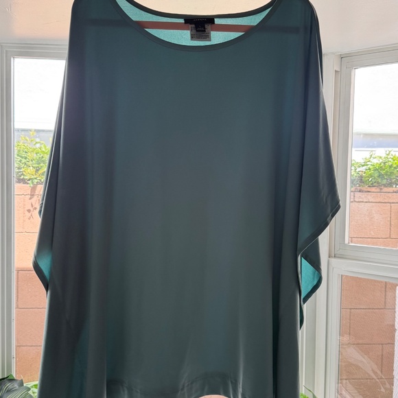 Alfani Teal Stretch Poncho Style with Butterfly Sleeves Size L - Picture 4 of 6